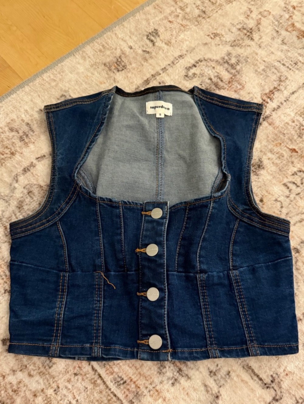 Superdown Dola Top Denim Crop Top
